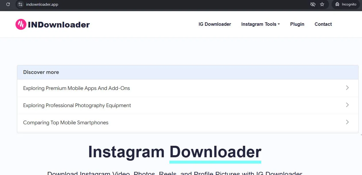 IG Downloader simple Instagram video download tool