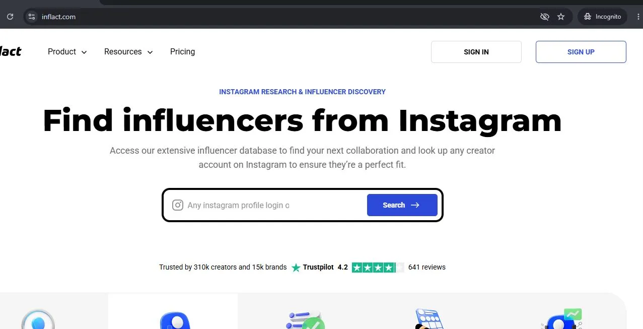 Inflact Instagram downloader and marketing platform