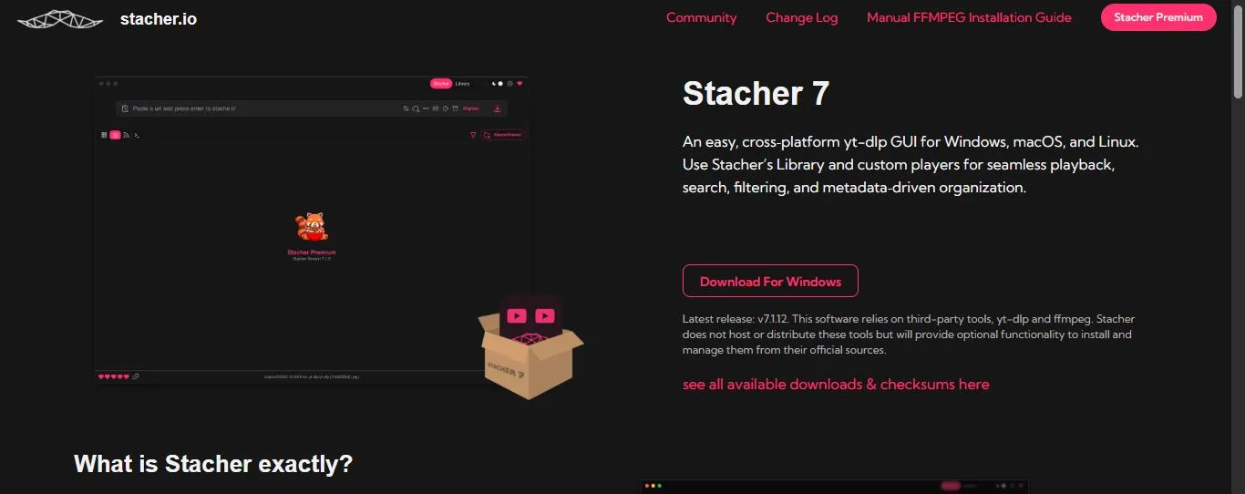 Stacher graphical application