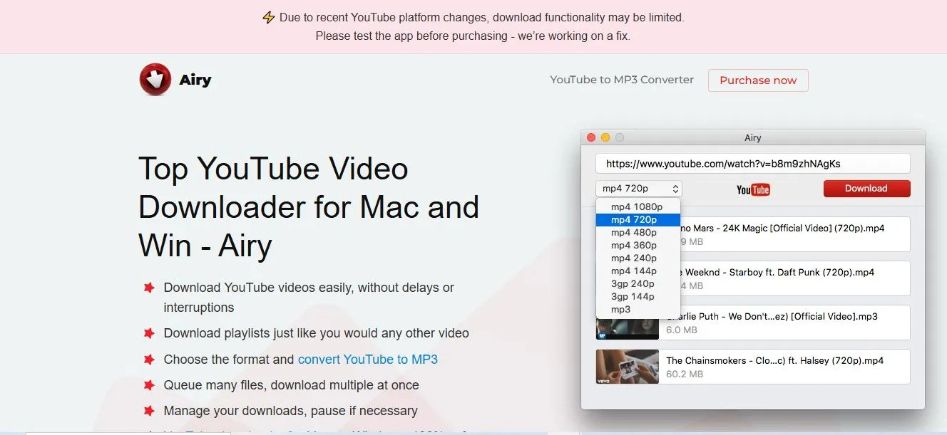 Airy YouTube downloader