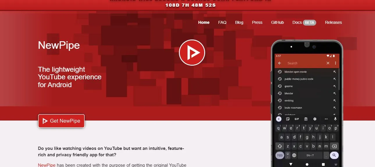 NewPipe Android client